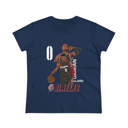 Damian Lillard Women's Midweight Cotton Tee - Blazers Fan Gear - CreativeRino