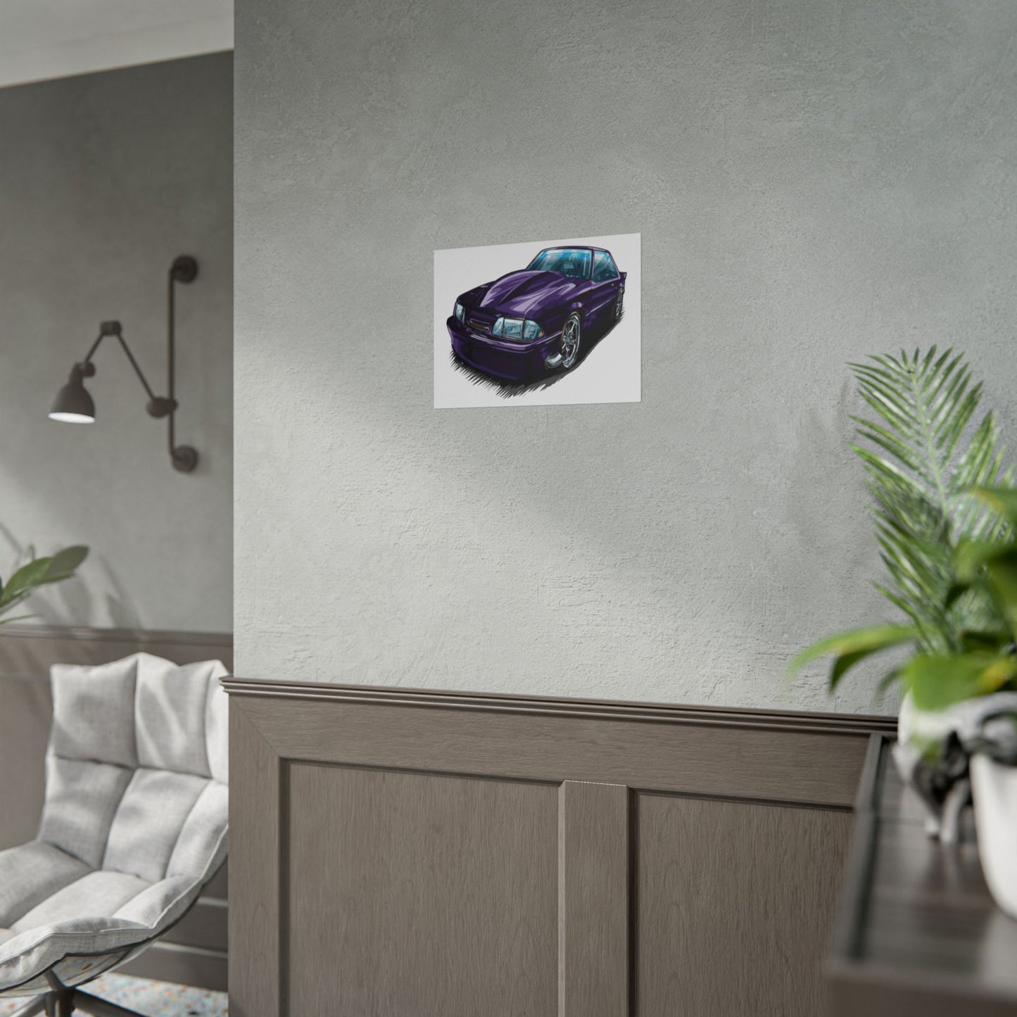 Vintage Car Rolled Poster - Classic Purple Muscle Car Art - CreativeRino