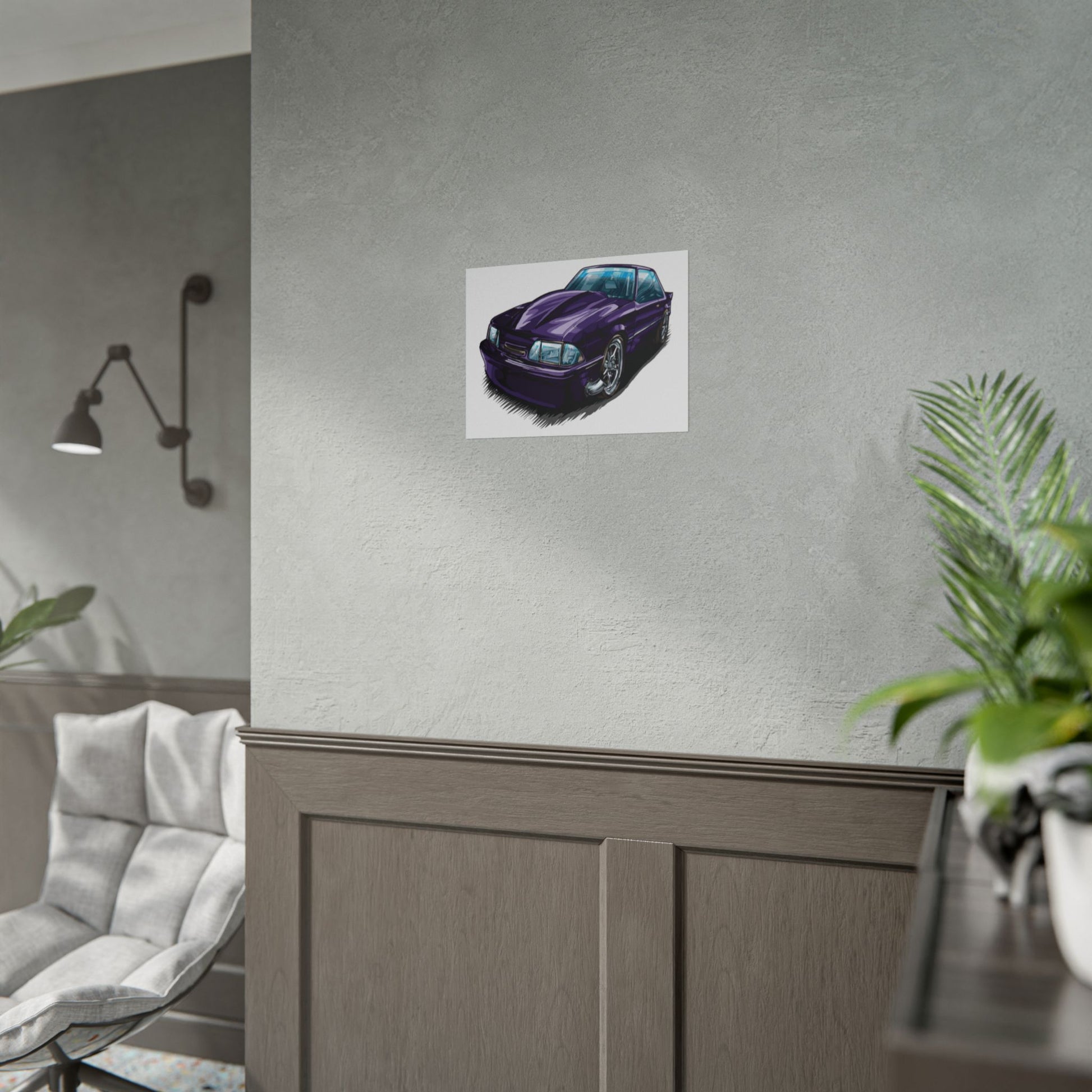 Vintage Car Rolled Poster - Classic Purple Muscle Car Art - CreativeRino