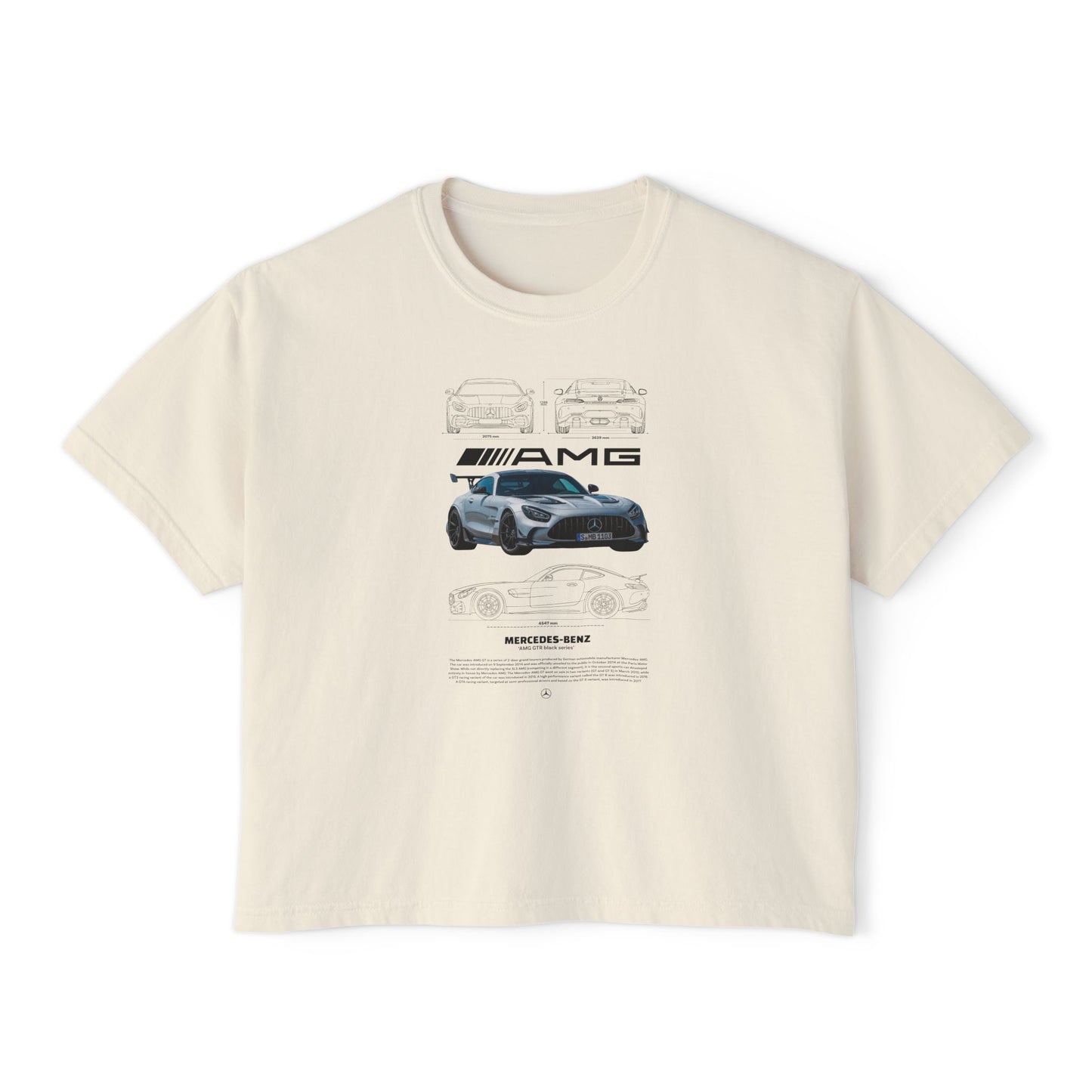 Mercedes-Benz AMG Women's Boxy Tee - Stylish Racing-Inspired Design for Car Enthusiasts - CreativeRino