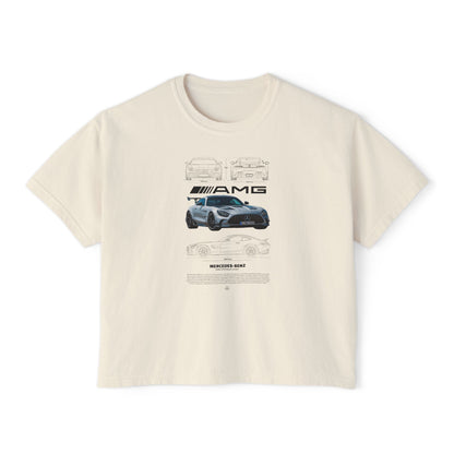 Mercedes-Benz AMG Women's Boxy Tee - Stylish Racing-Inspired Design for Car Enthusiasts - CreativeRino