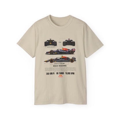 RB20 Racing Unisex Ultra Cotton Tee - Perfect T-shirt for Motorsport Fans - CreativeRino