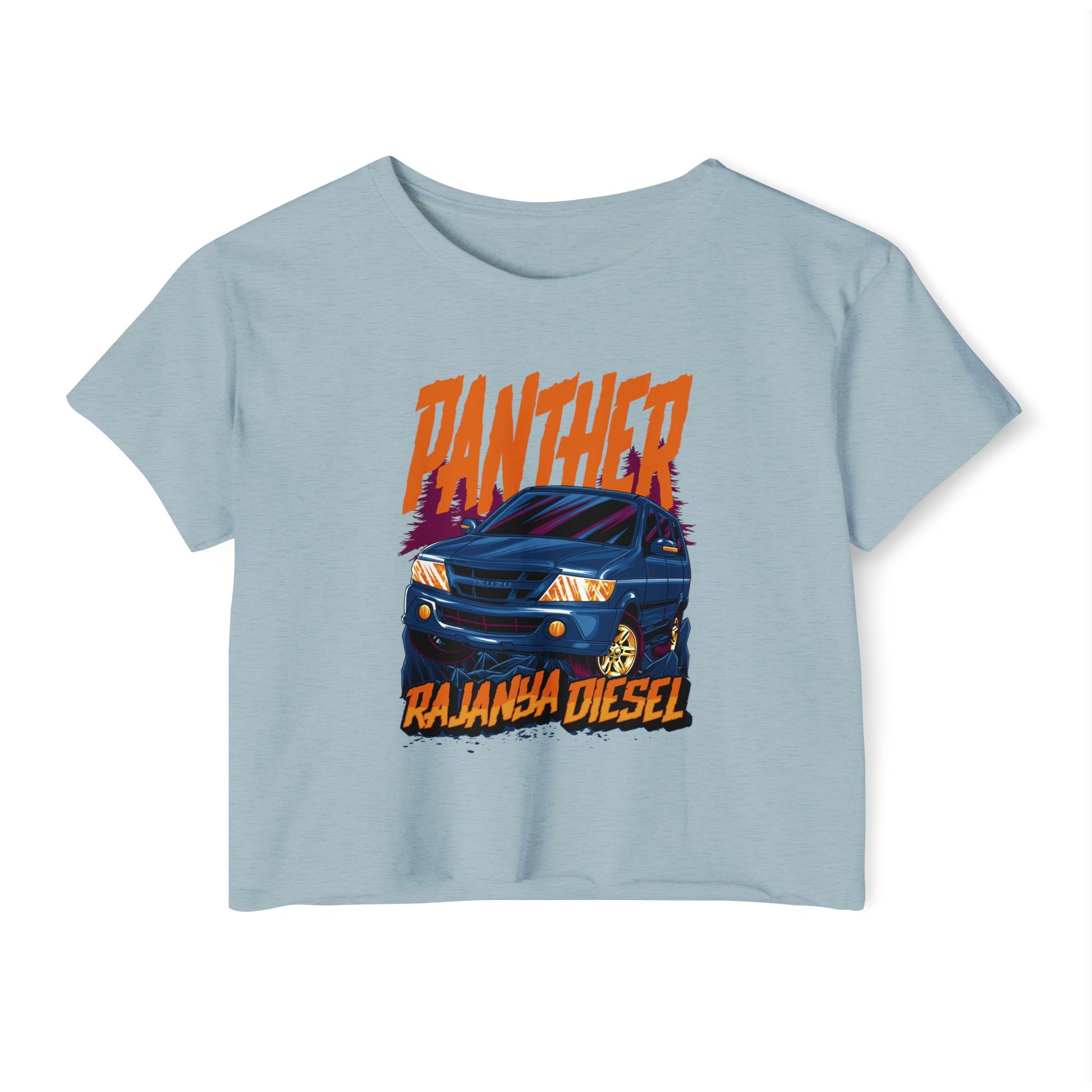 Panther Raja Diesel Graphic Crop Top for Festival Vibes - CreativeRino