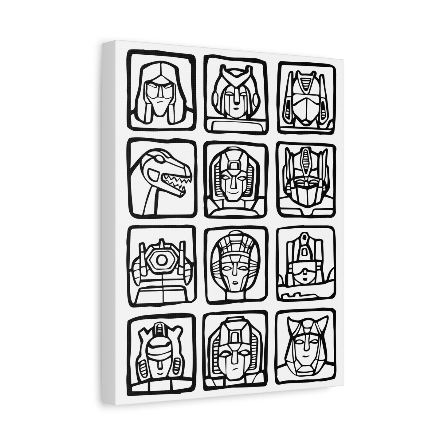 Transformers-Inspired Matte Canvas Print - 12 Iconic Characters Wall Art - CreativeRino