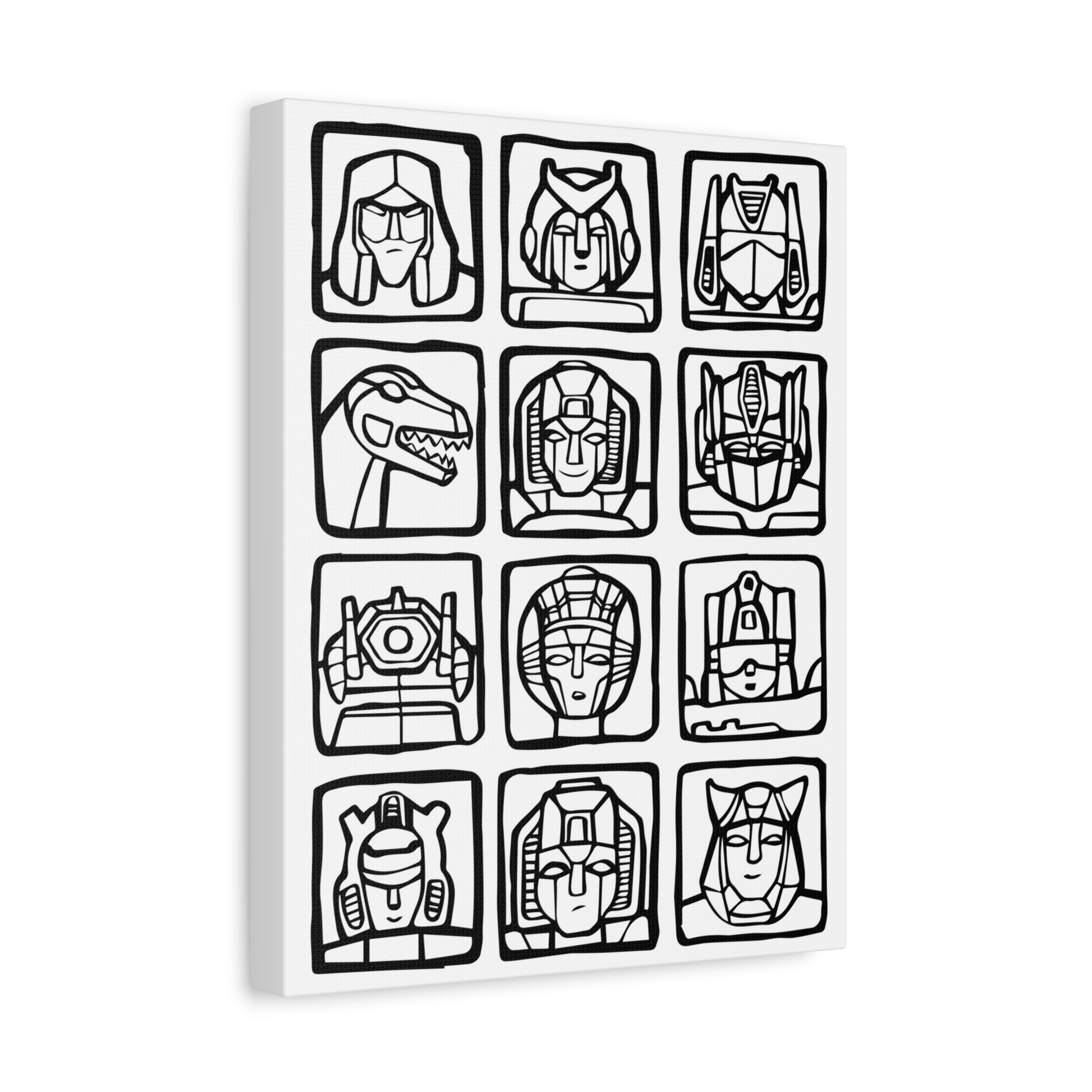 Transformers-Inspired Matte Canvas Print - 12 Iconic Characters Wall Art - CreativeRino