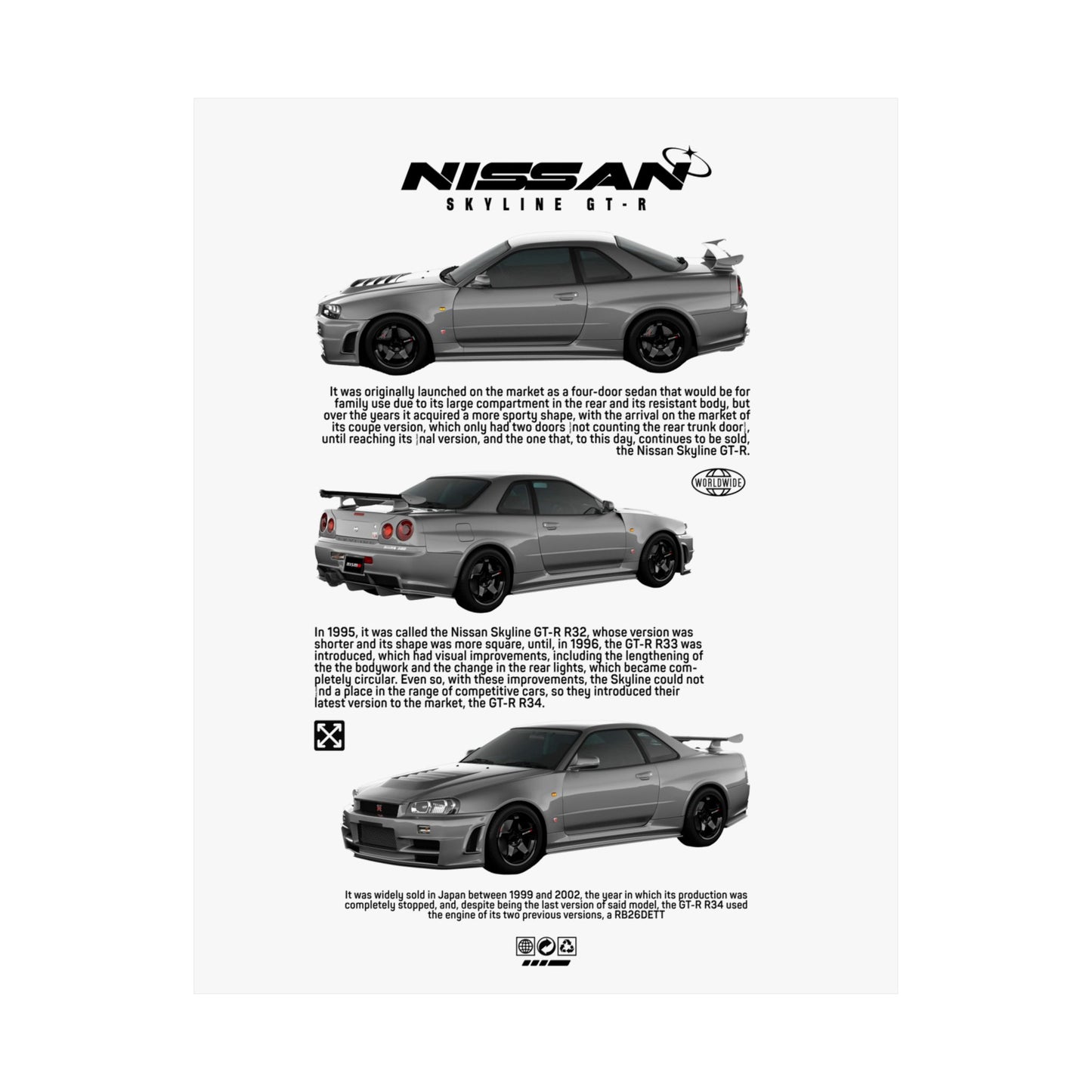 Nissan Skyline GT-R Vertical Poster - Automotive Art for Car Enthusiasts - CreativeRino