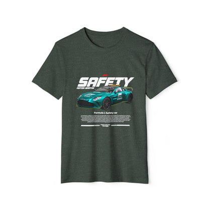 Formula 1 Safety Car Unisex Recycled Organic T-Shirt - Eco-Friendly Racing Apparel - CreativeRino