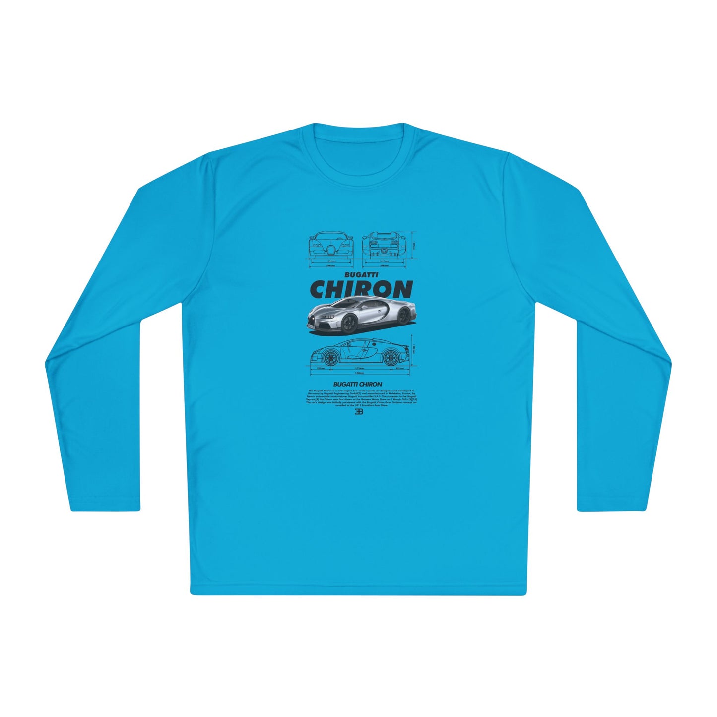 Bugatti Chiron Unisex Lightweight Long Sleeve Tee -  Car T-shirt - CreativeRino