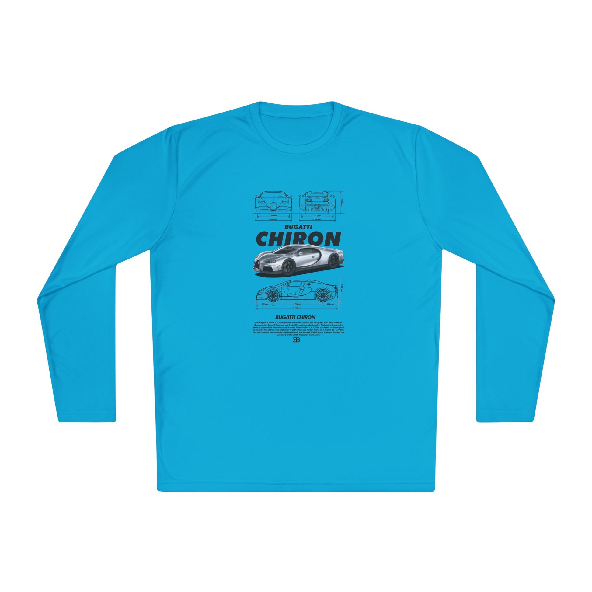 Bugatti Chiron Unisex Lightweight Long Sleeve Tee -  Car T-shirt - CreativeRino