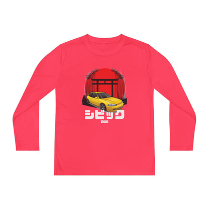 Civic Estilo Youth Long Sleeve Car Graphic Tee - Stylish & Sporty T-shirt Design - CreativeRino