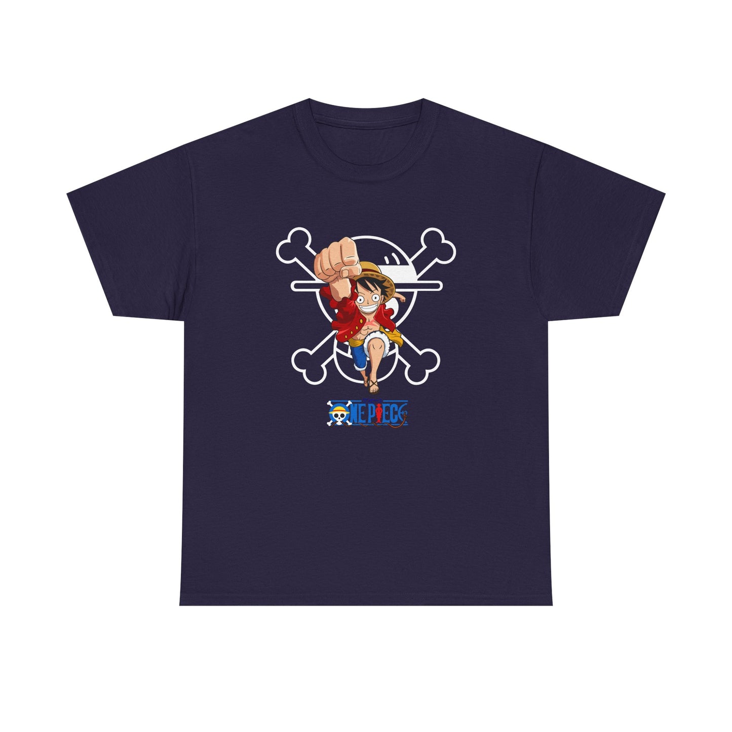 Anime Unisex Heavy Cotton Tee - One Piece T-shirt Pirate Theme - CreativeRino