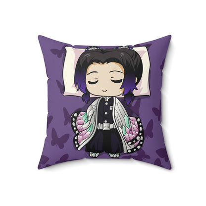 Demon Slayer Chibi Butterfly Dreamer Pillow - Cozy Faux Suede Cushion for Anime Lovers - CreativeRino