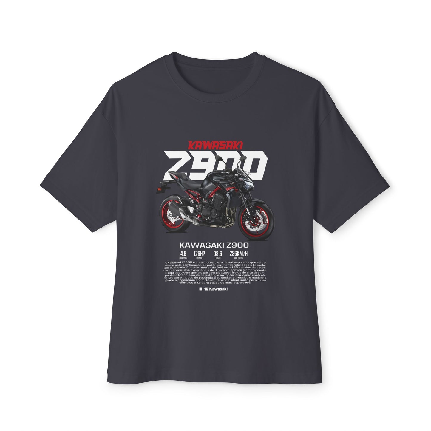 Kawasaki Z900 Unisex Oversized Boxy Tee - Motorbike Graphic T-Shirt - CreativeRino