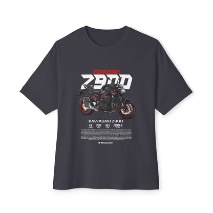 Kawasaki Z900 Unisex Oversized Boxy Tee - Motorbike Graphic T-Shirt - CreativeRino