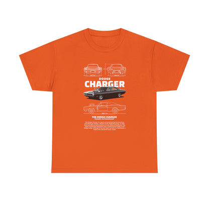 Dodge Challenger Car Graphic Unisex Heavy Cotton Tee - Vintage Automobile T-Shirt - CreativeRino