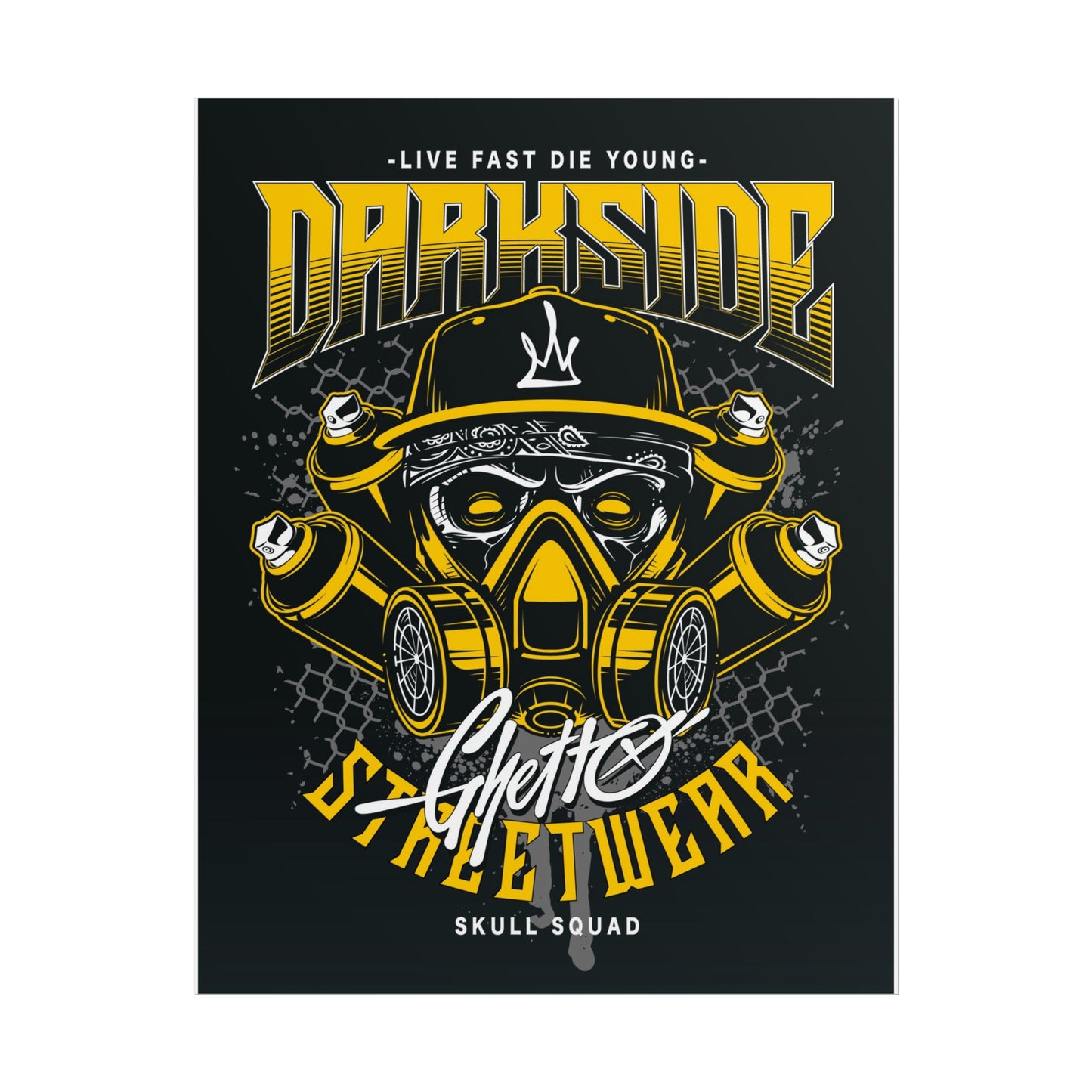 Skull Streetwear Rolled Poster - 'Darkside' Design Wall Art - CreativeRino