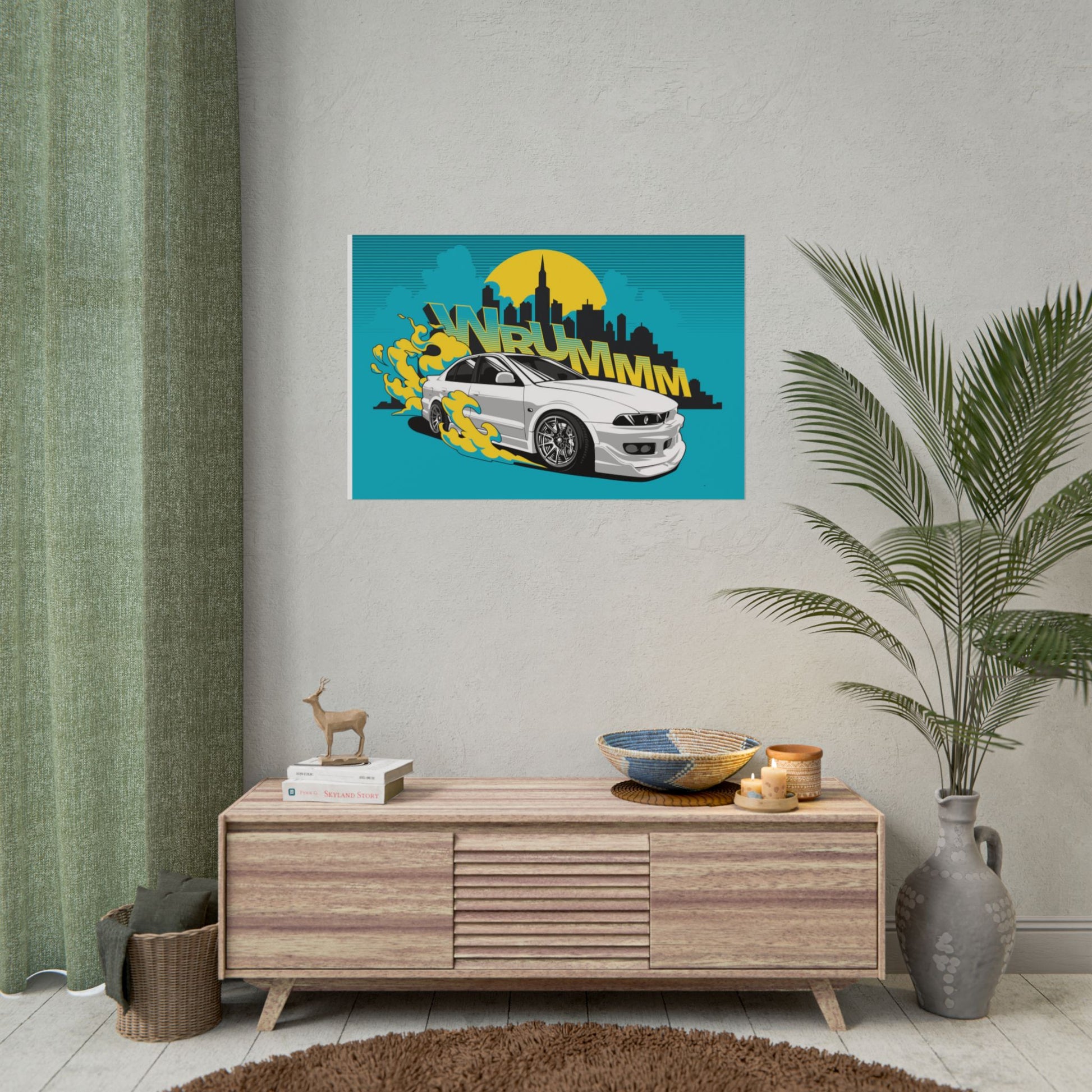 Sports Car Art Rolled Posters - Wrummm Car Perfect Poster for Auto Enthusiasts - CreativeRino