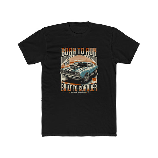 Born to Run: Vintage Muscle Car Unisex Cotton Crew Tee | Car T-shirt - CreativeRino