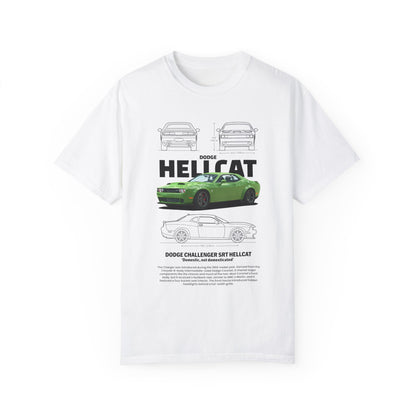 Dodge Charger SRT Hellcat Unisex Garment-Dyed T-Shirt - Car Enthusiast Apparel - CreativeRino