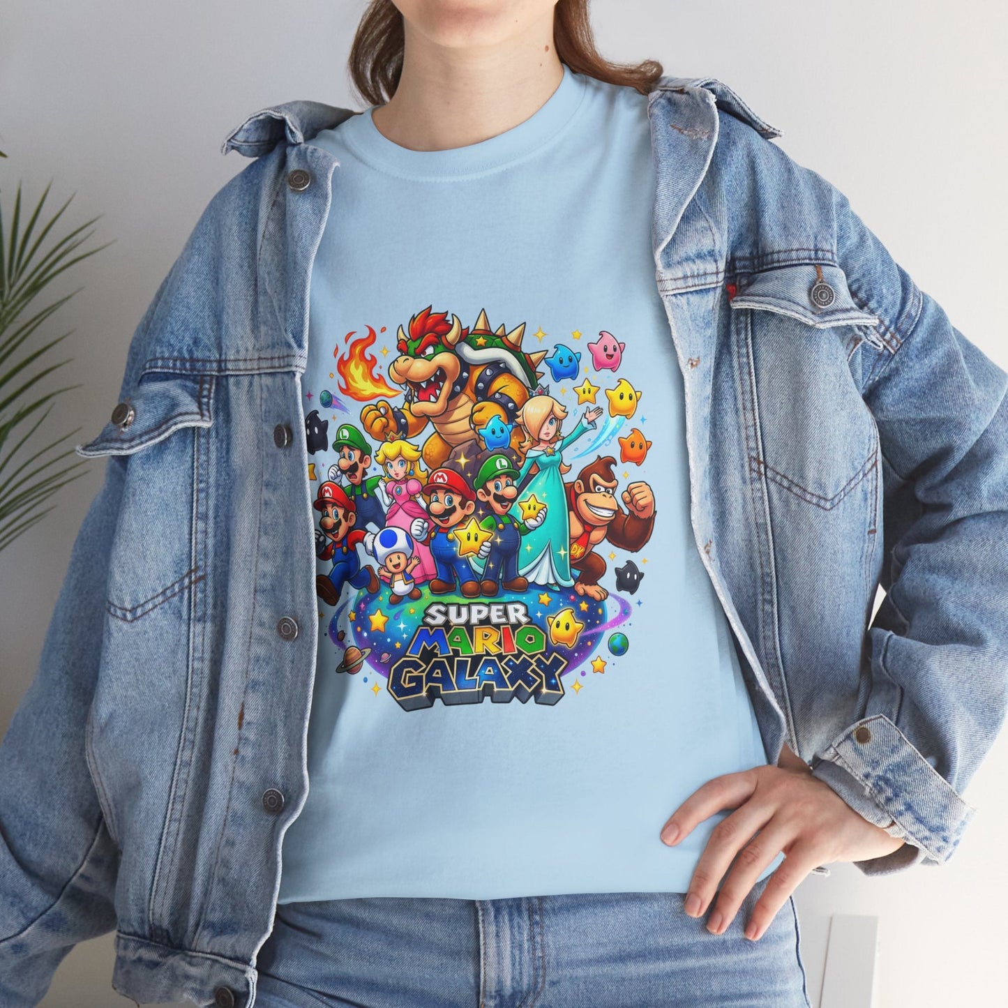 Gaming Characters Graphic Tee — "Mario Galaxy" Colorful Arcade Crew T-Shirt Printify