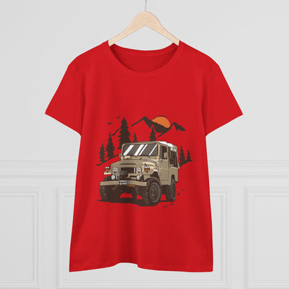Adventure Ready Women's Cotton Tee - Off-Road Vehicle Graphic - CreativeRino