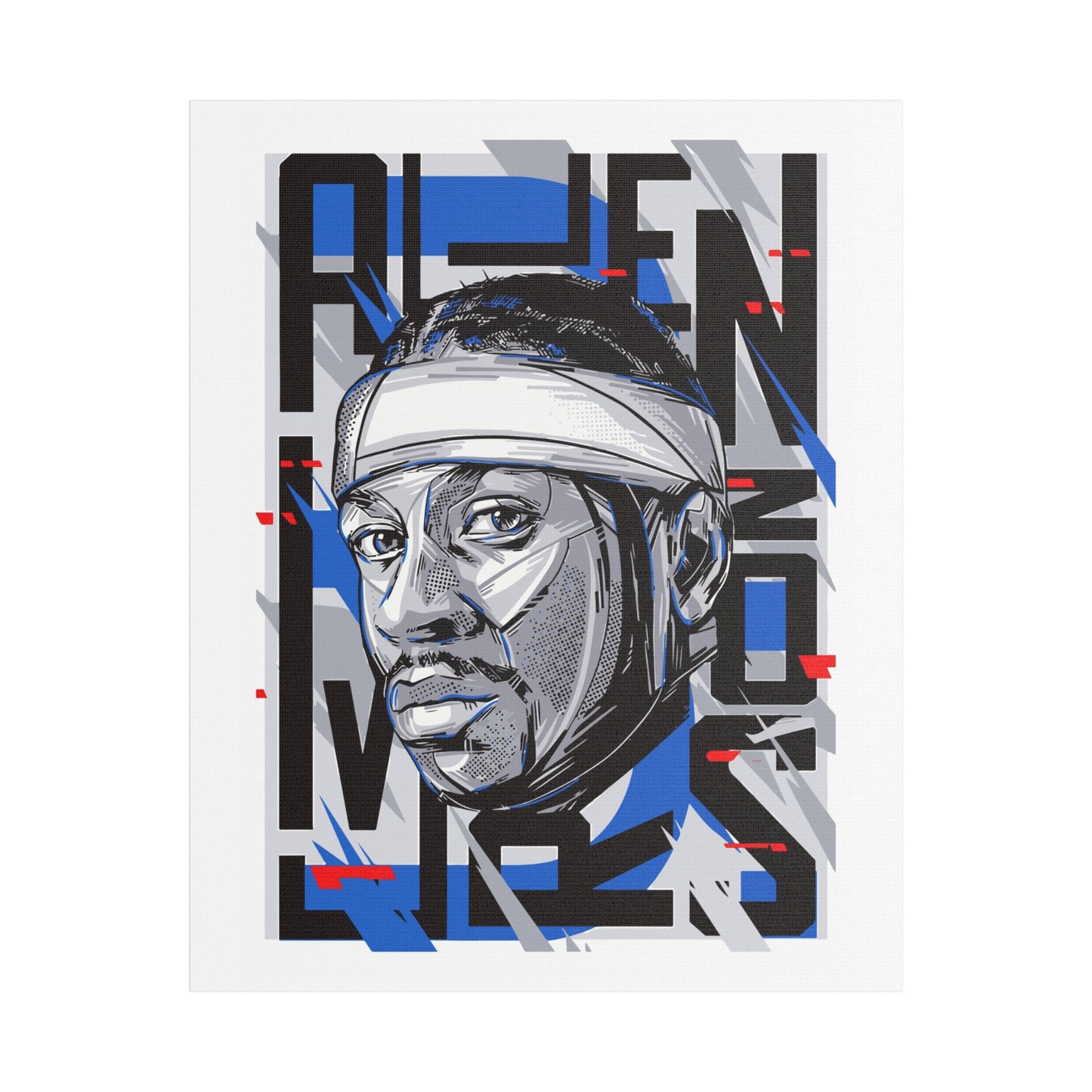 Allen Iverson Art Satin Canvas - Stretched Wall Decor Featuring Iconic Basketball Wall Art - CreativeRino
