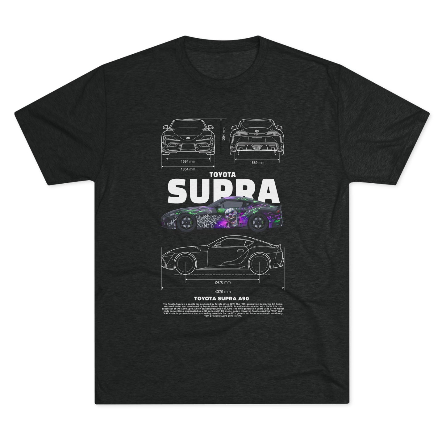 Toyota Supra A90 Tri-Blend Crew Tee - Car Lovers' Apparel - CreativeRino