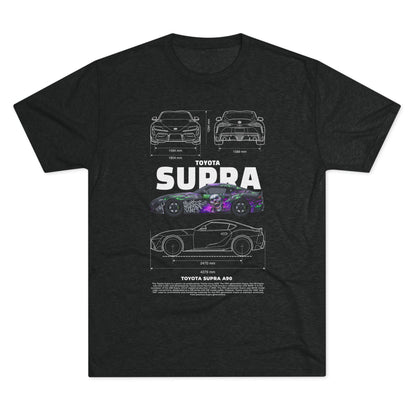 Toyota Supra A90 Tri-Blend Crew Tee - Car Lovers' Apparel - CreativeRino