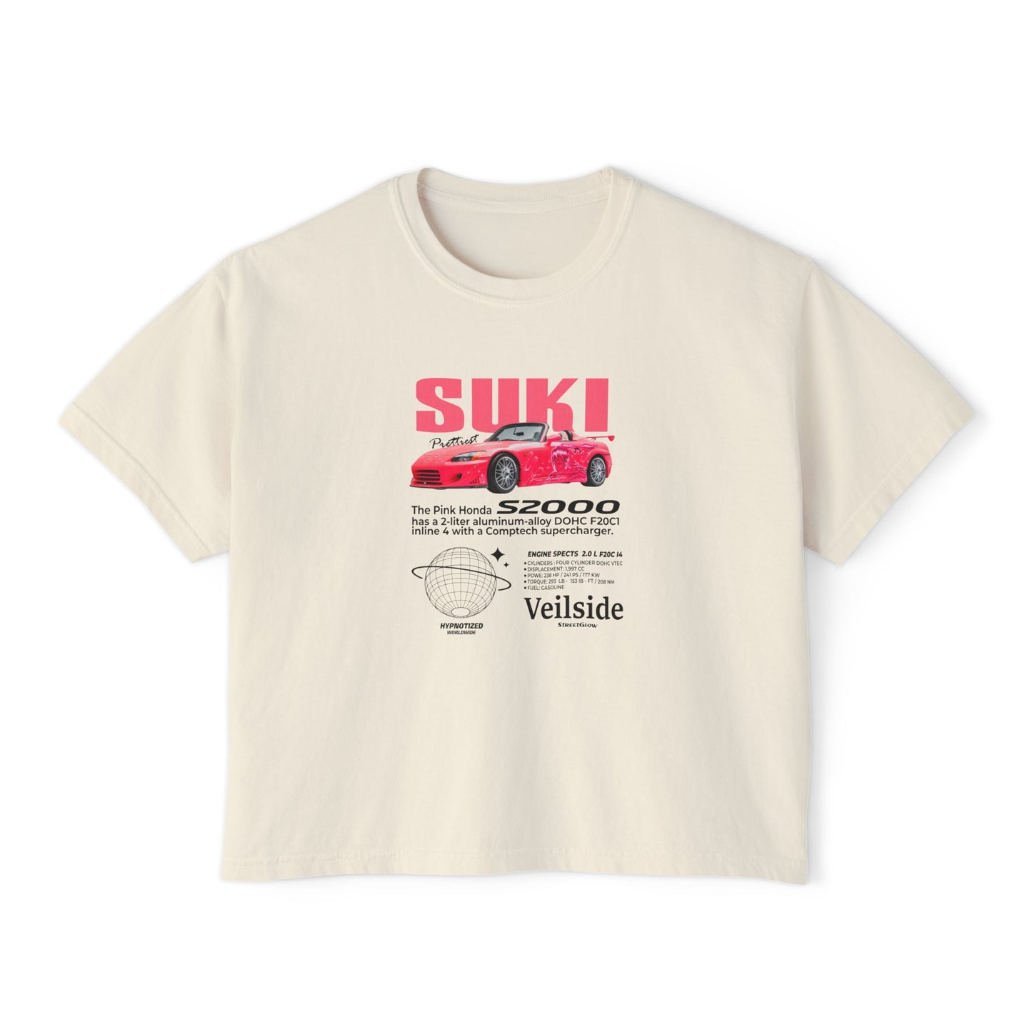 Honda S2000 Fast and Furious Women’s Boxy Tee - Vintage Car T-shirt Design - CreativeRino