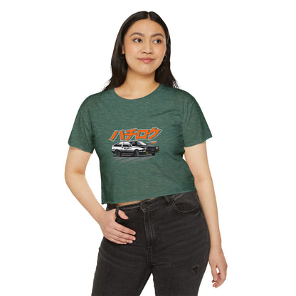 Retro Japanese Car Crop Top - Women's Festival T-shirt - CreativeRino