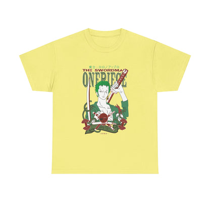 Anime Unisex Heavy Cotton Tee - One Piece Zoro Graphic T-shirt - CreativeRino