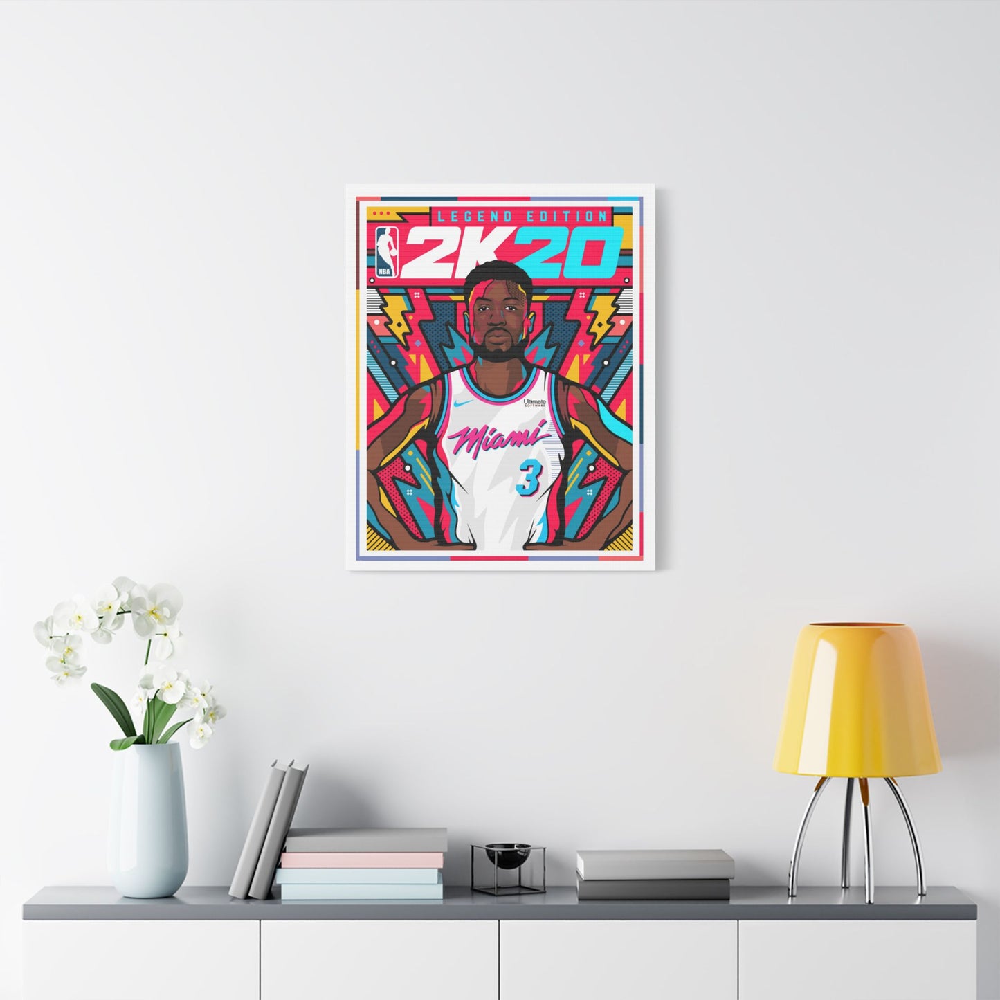 Dwyane Wade NBA 2K20 Legend Edition Satin Canvas Wall Art - CreativeRino