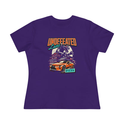Undefeated Lane Graphic Women's Cotton Tee Car T-shirt - CreativeRino