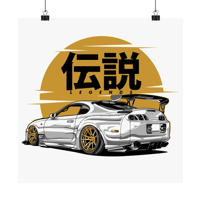 Car Enthusiast Matte Square Poster - 'Legends' Design - CreativeRino