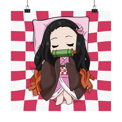 Chibi Zen Demon Slayer Poster - Cozy Atmosphere Art for Anime Fans - CreativeRino