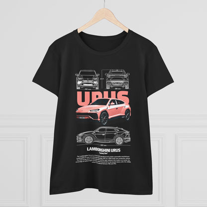 Lamborghini Urus Graphic Tee for Women - Car Enthusiast Cotton Shirt - CreativeRino