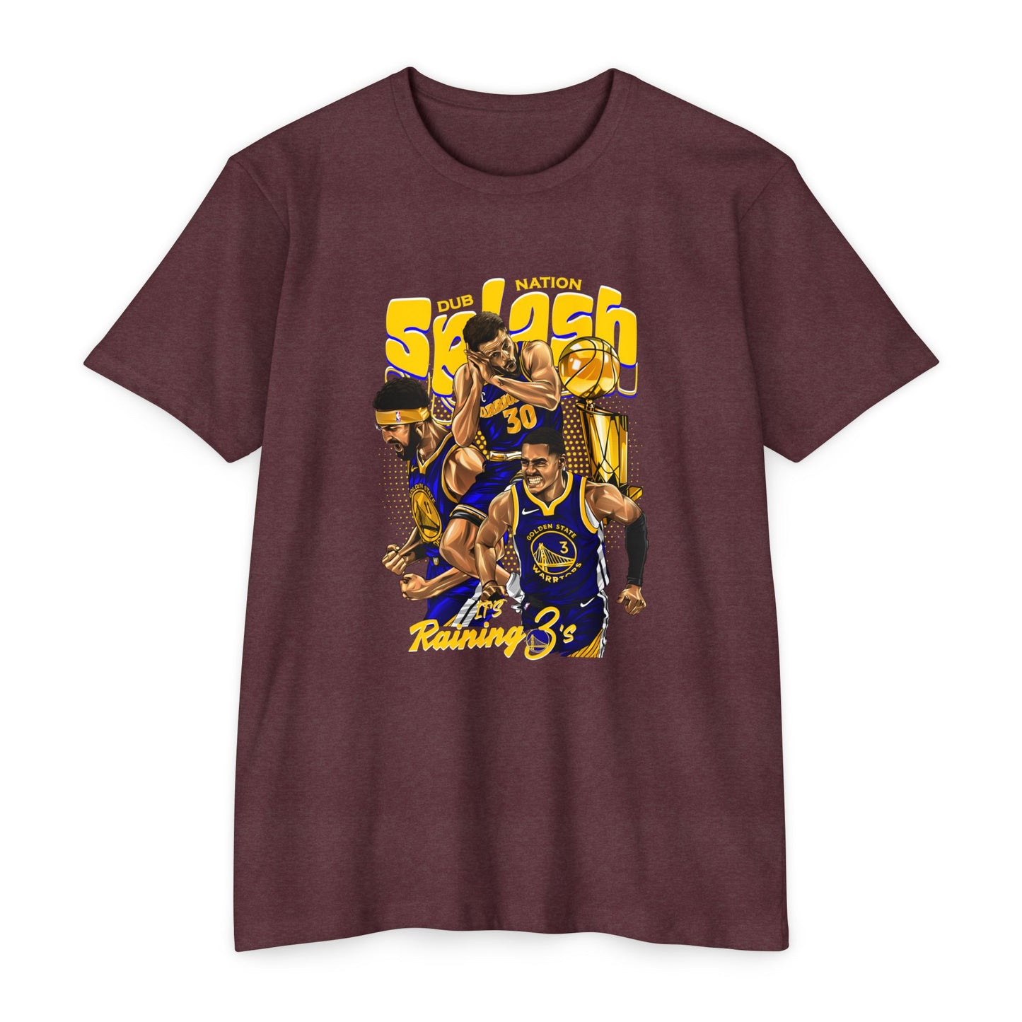 Golden State Warriors Unisex CVC Jersey T-shirt - It's Raining 3's - Basketball Design - CreativeRino