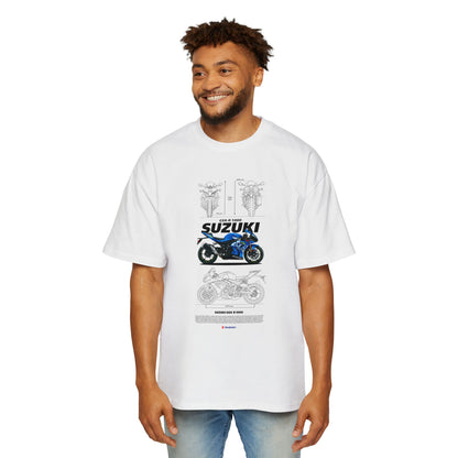 Suzuki GSX-R 1000 Men's Heavy Oversized Motorcycle T-shirt Graphic Casual Wear - CreativeRino