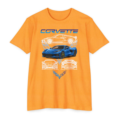 Corvette Graphic Unisex T-Shirt – Bold Racing T-shirt Design for Car Enthusiasts - CreativeRino