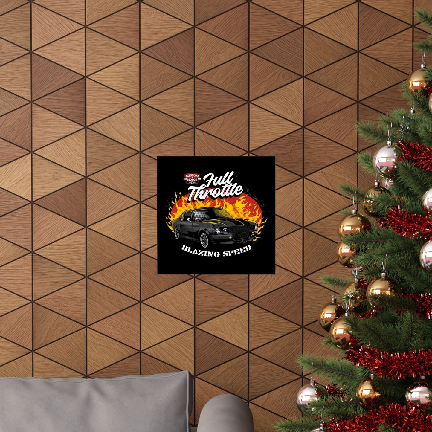 Full Throttle Vintage Car Poster - Blazing Speed Wall Art - CreativeRino
