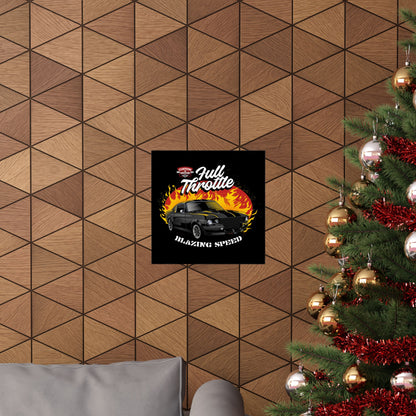 Full Throttle Vintage Car Poster - Blazing Speed Wall Art - CreativeRino