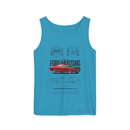 Ford Mustang Fastback 1965 Unisex Tank Top – Classic Car Lover Gift - CreativeRino