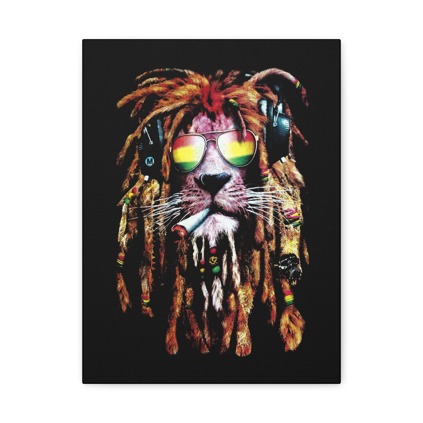Iron Lion Zion Pop Art Canvas Wall Art - 1.25" Stretched Framed Print - CreativeRino