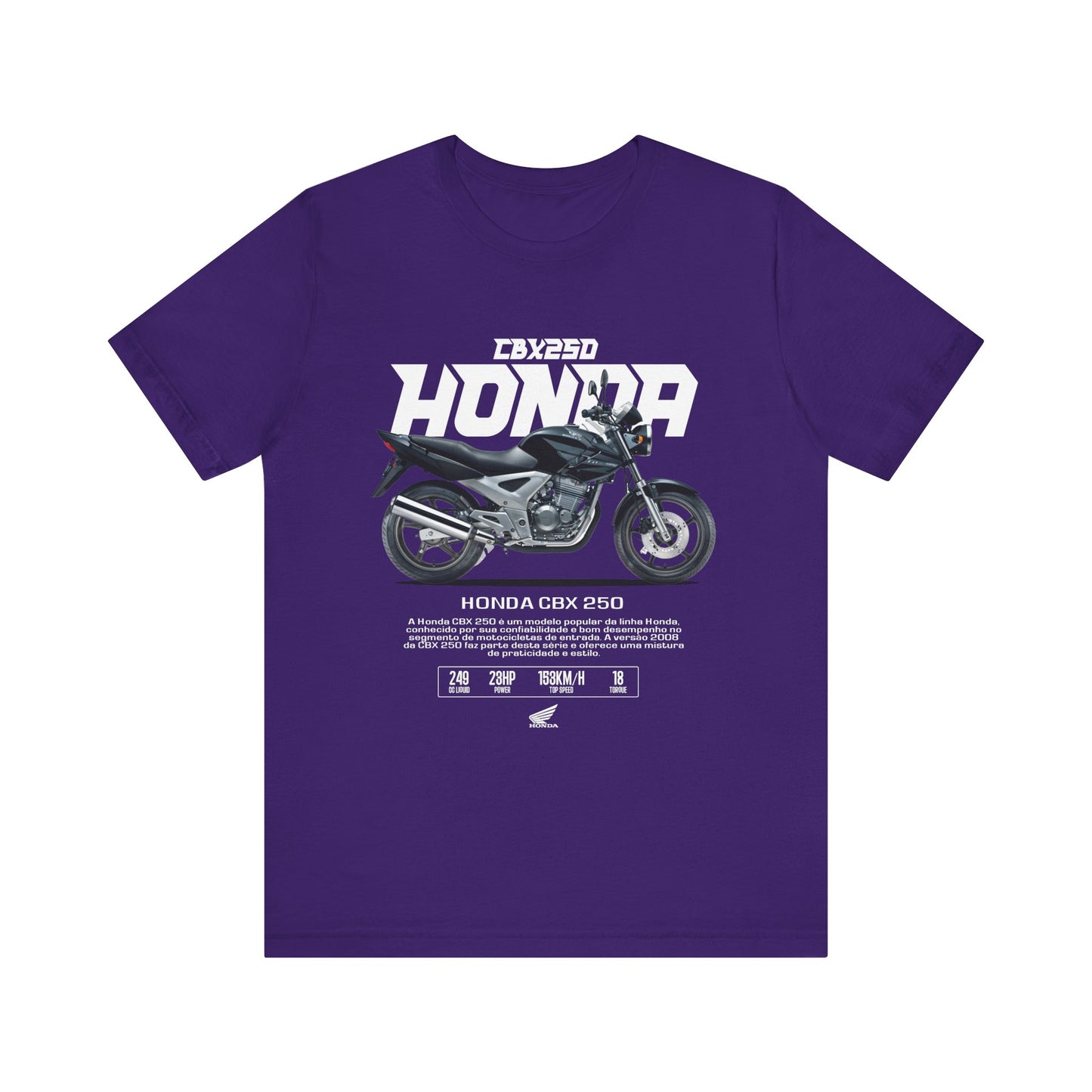 Honda CBX 250 Motorcycle Unisex Tee - Retro Style Short Sleeve T-shirt - CreativeRino