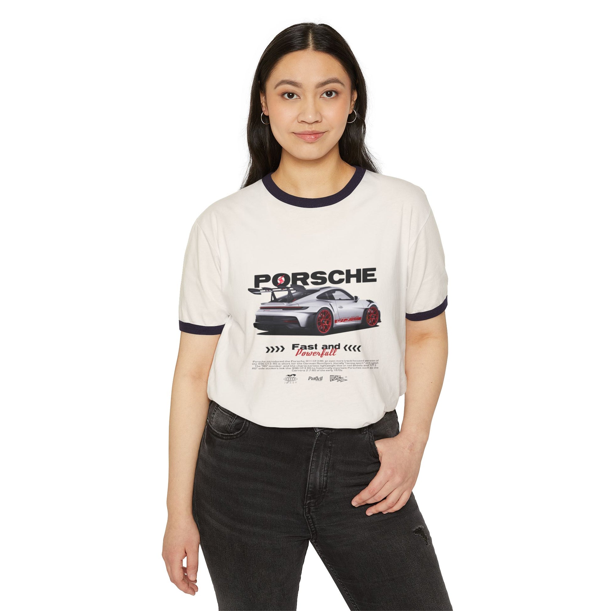 Porsche 911 Fast and Fearless Unisex Cotton Ringer T-Shirt - CreativeRino