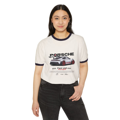 Porsche 911 Fast and Fearless Unisex Cotton Ringer T-Shirt - CreativeRino