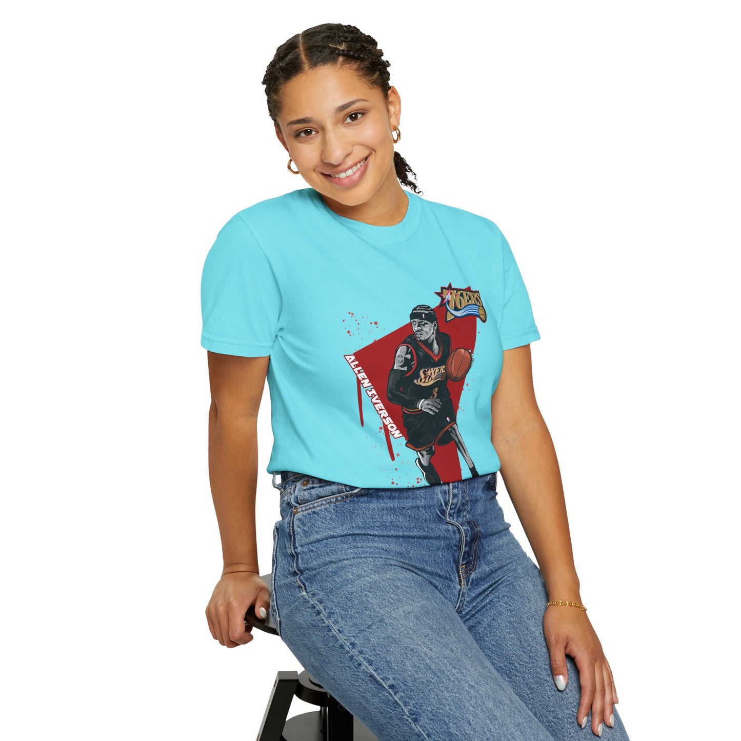 Allen Iverson Basketball Unisex T-shirt - Sports Fan Tee with Graphic Print - CreativeRino