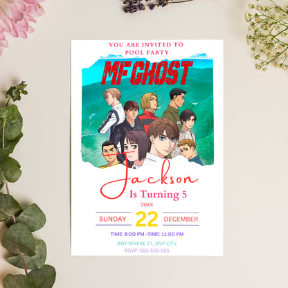 MF Ghost Birthday Invitation Template - CreativeRino