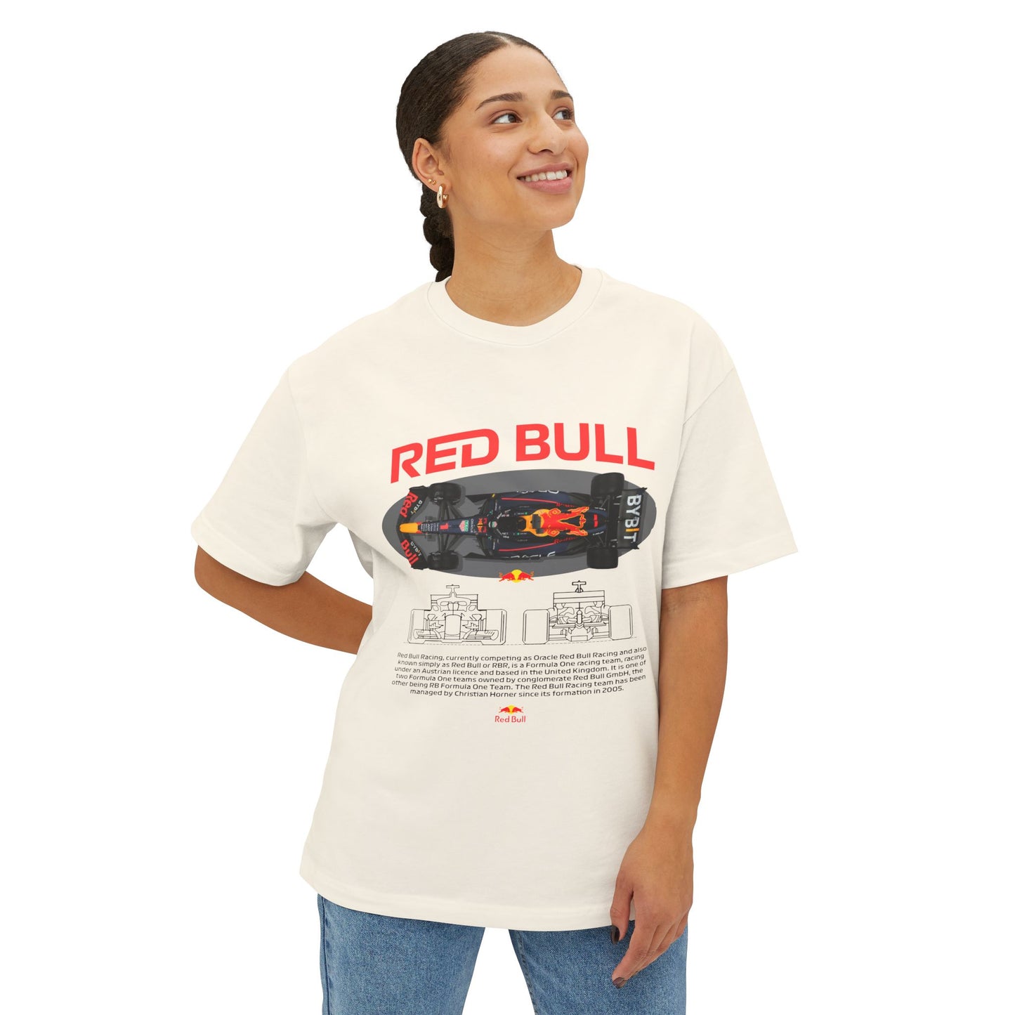 Red Bull Racing Car Unisex Oversized Boxy Tee -  Car T-shirt - CreativeRino
