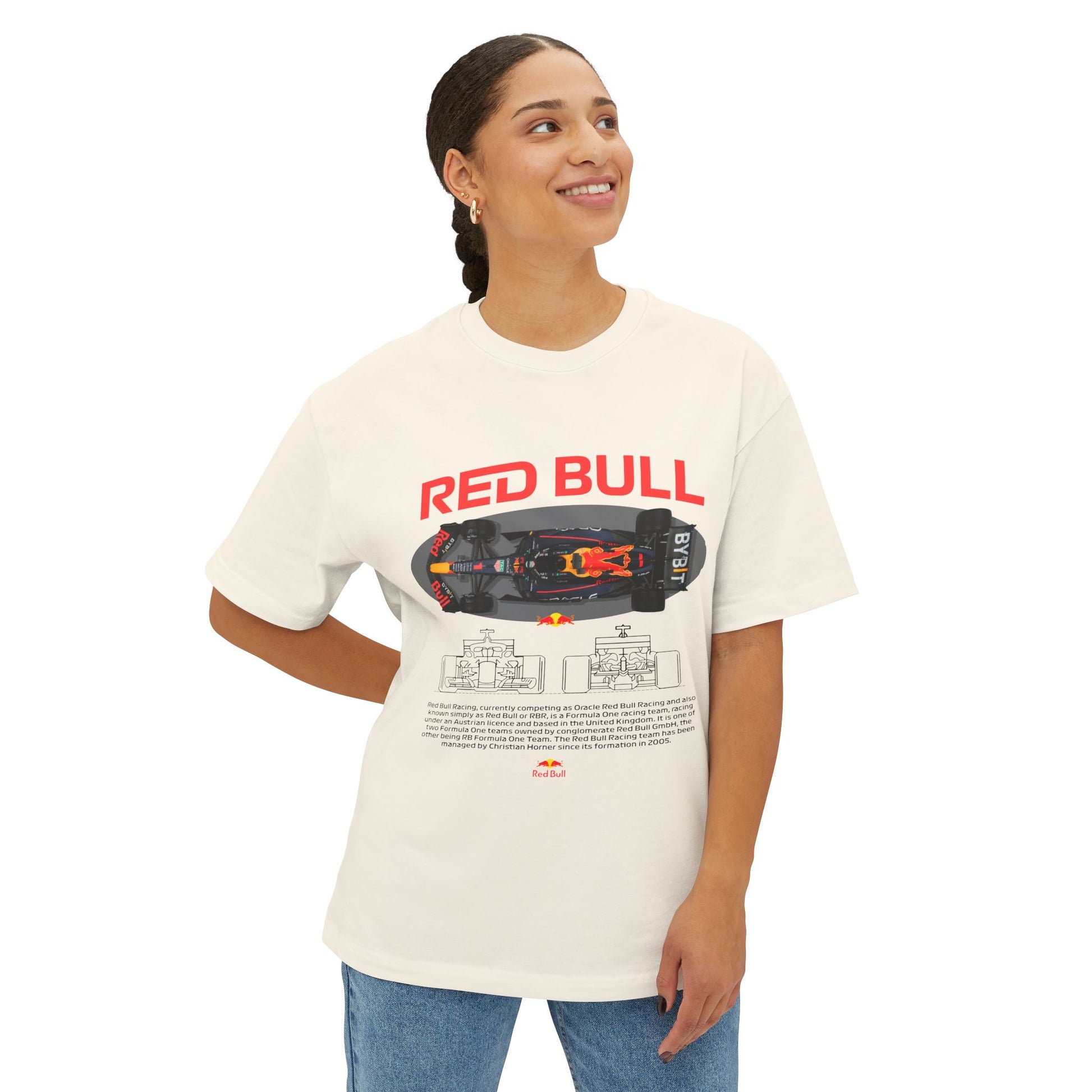Red Bull Racing Car Unisex Oversized Boxy Tee -  Car T-shirt - CreativeRino
